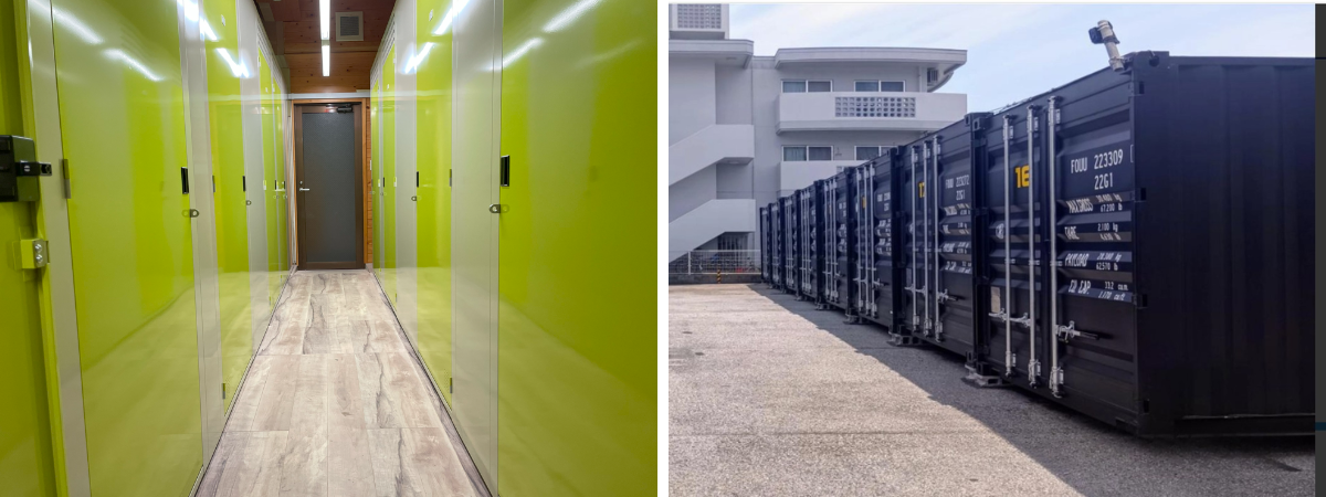 屋内型トランクルームと屋外型トランクルームの写真