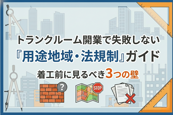 トランクルーム開業で失敗しない「用途地域・法規制」ガイド｜着工前に見るべき3つの壁